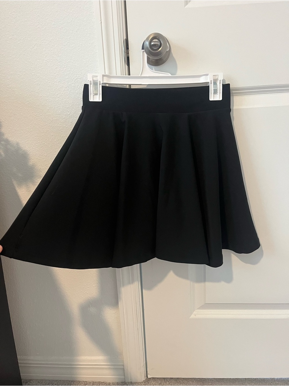 Women's Black Circle Skater Skort- Sleek Flared Silhouette